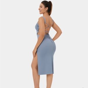 Halara Blue Backless Bodycon Dress
